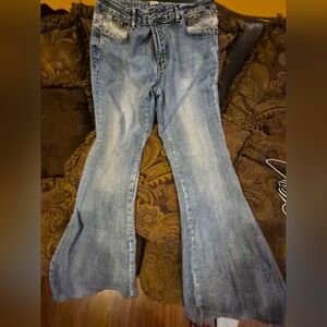 Cache Women's Blue Flared Jeans